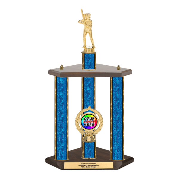 Custom Softball 3 Post Trophy - Series 3520 - Anderson Trophy Co.