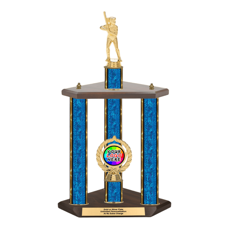 Custom Softball 3 Post Trophy - Series 3520 - Anderson Trophy Co.