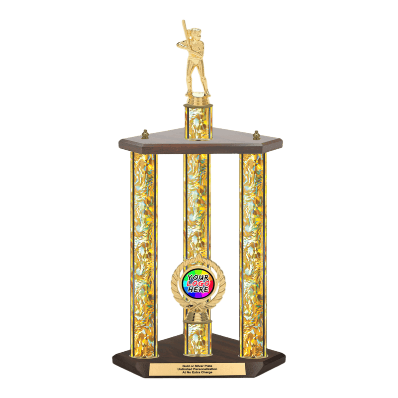 Custom Softball 3 Post Trophy - Series 3520 - Anderson Trophy Co.