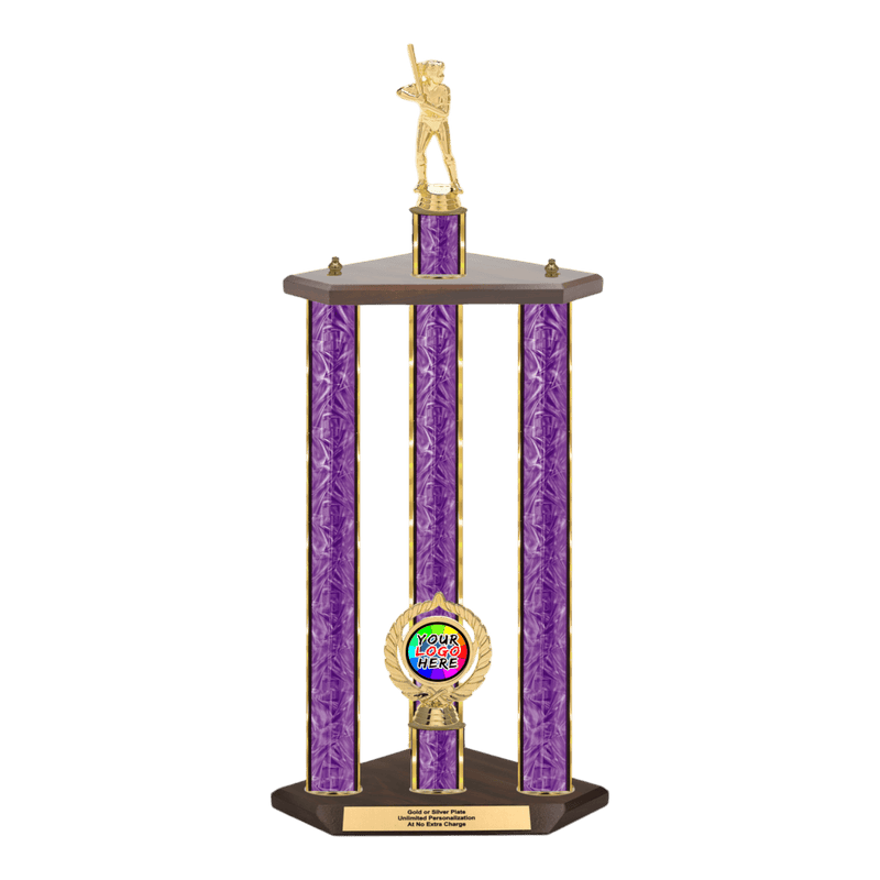 Custom Softball 3 Post Trophy - Series 3520 - Anderson Trophy Co.