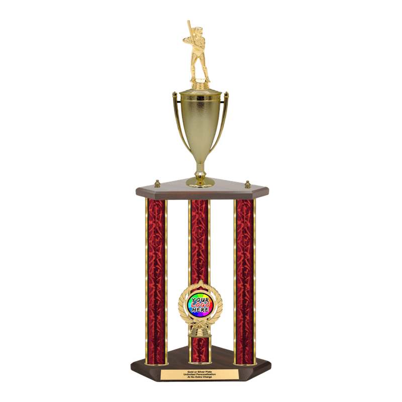 Custom Softball 3 Post Trophy - Series 3520/2C17C - Anderson Trophy Co.