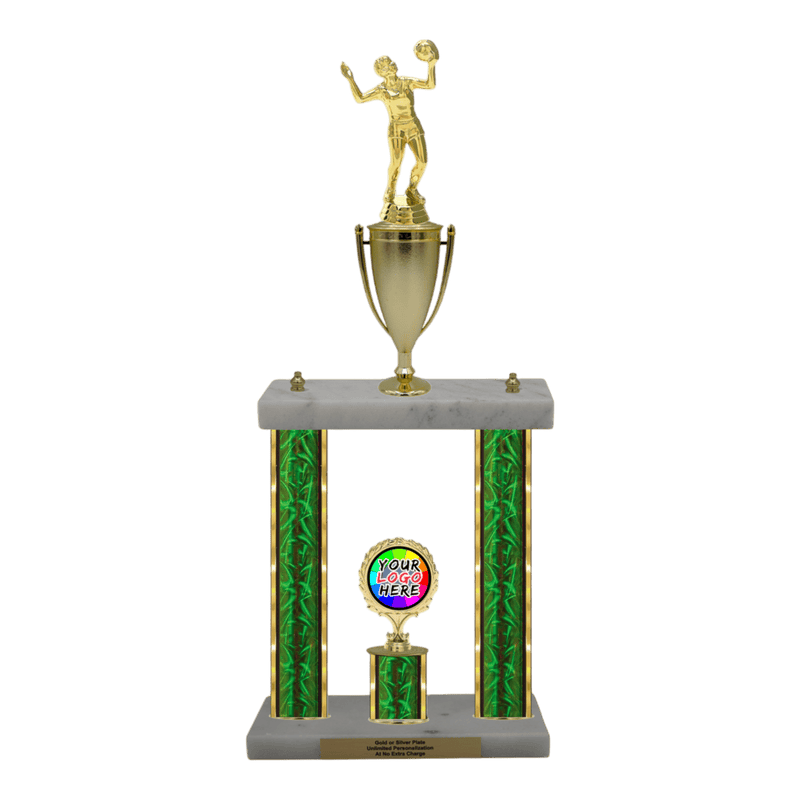 Custom Volleyball 2 Post Trophy - Series 3518/2C17B - Anderson Trophy Co.