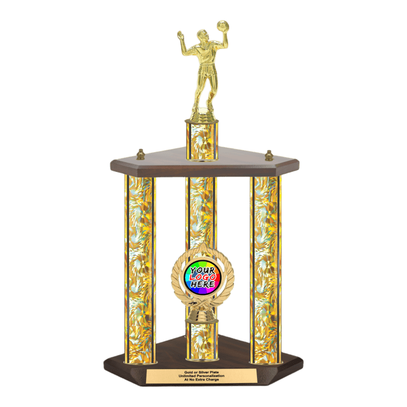 Custom Volleyball 3 Post Trophy - Series 3518 - Anderson Trophy Co.