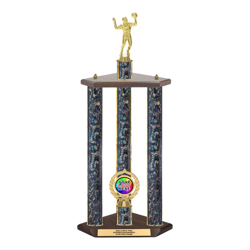 Custom Volleyball 3 Post Trophy - Series 3518 - Anderson Trophy Co.