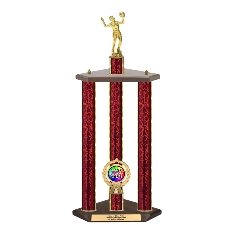 Custom Volleyball 3 Post Trophy - Series 3518 - Anderson Trophy Co.