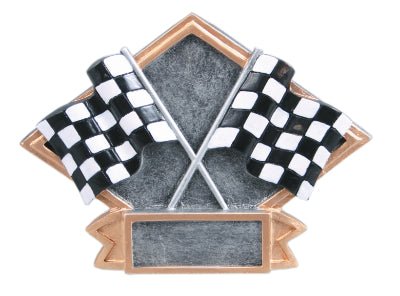 Diamond Plate Series Racing Flags Racing Resin Trophy - Anderson Trophy Co.