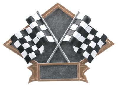 Diamond Plate Series Racing Flags Racing Resin Trophy - Anderson Trophy Co.