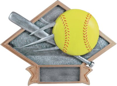 Diamond Plate Series Softball Resin Trophy - Anderson Trophy Co.