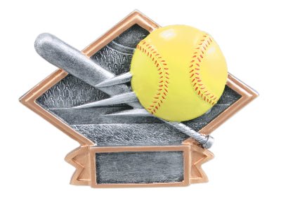 Diamond Plate Series Softball Resin Trophy - Anderson Trophy Co.