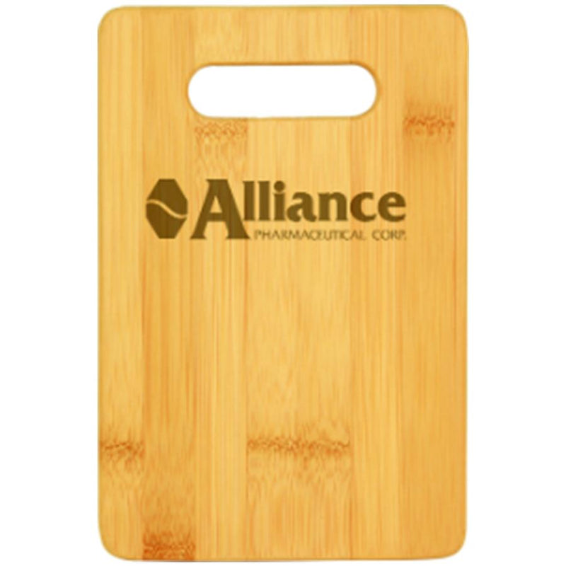 Engravable Genuine Bamboo Cutting Board with Handle - Anderson Trophy Co.