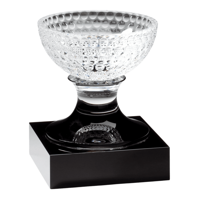 Golf Bowl on Black Base Crystal Golf Award - Anderson Trophy Co.