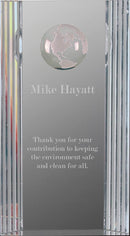 Groove Line Globe Crystal Glass Award - Anderson Trophy Co.