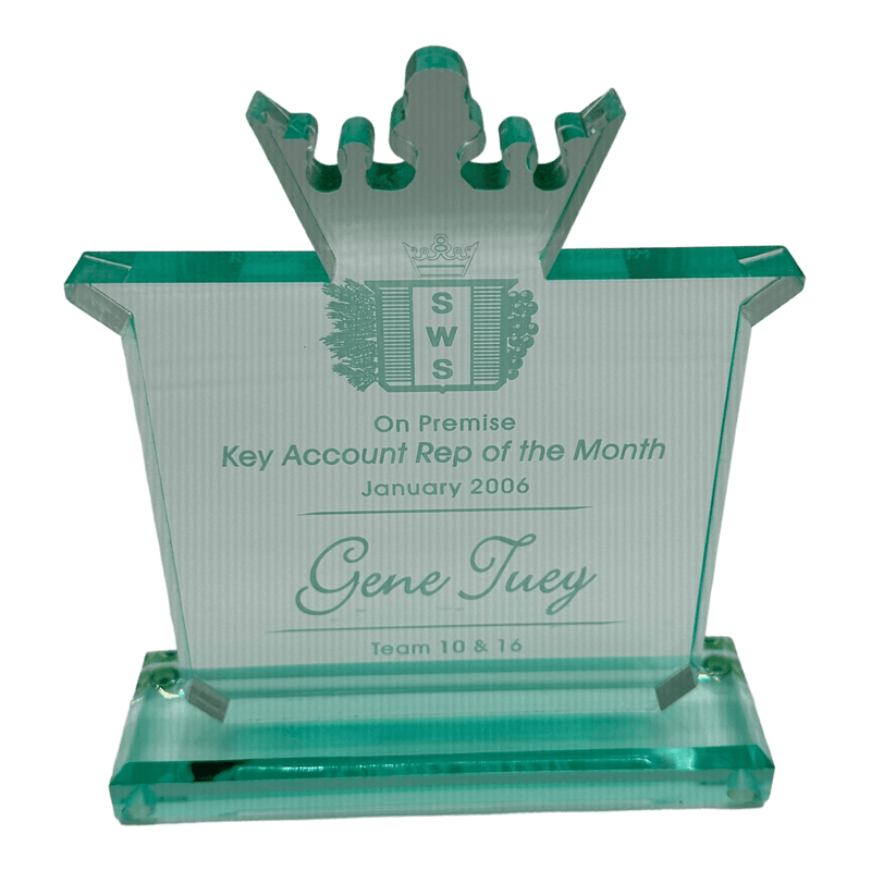 Jade King Crown Acrylic Award - Anderson Trophy Co.