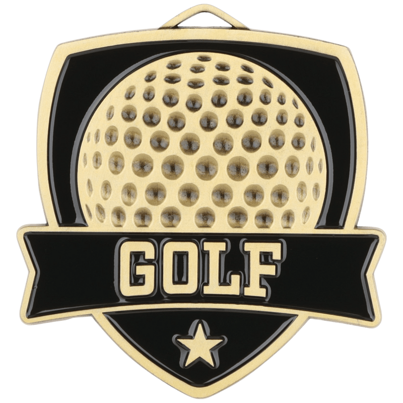 MDL Shield Series Golf Themed Medal - Anderson Trophy Co.