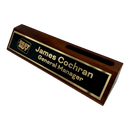 Natural Walnut Name Wedge with Card Holder - Anderson Trophy Co.