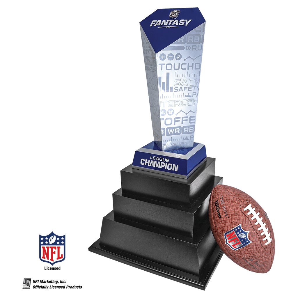 Fantasy Football Trophy – Large 35-Inch Three-Post Perpetual Award For 14 Years Of Champions