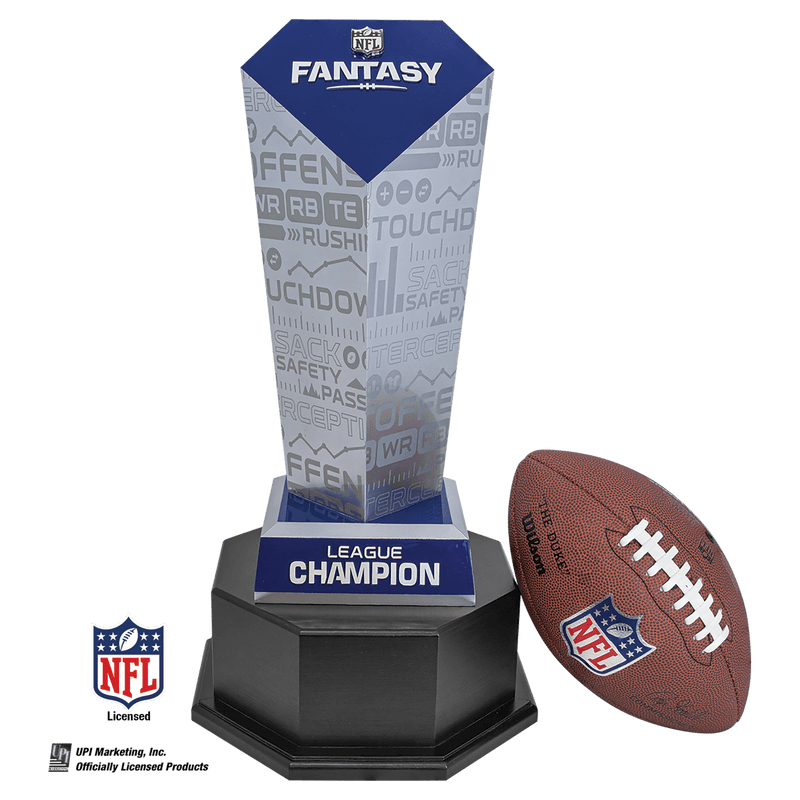 NFL Fantasy Football Trophy on Black Hexagon Base - Anderson Trophy Co.