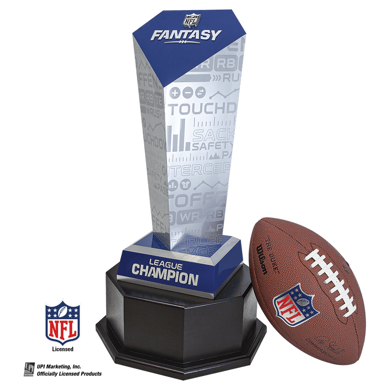 NFL Fantasy Football Trophy on Black Hexagon Base - Anderson Trophy Co.