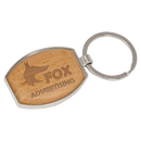 Oval Silver and Wood Key Fob - Anderson Trophy Co.