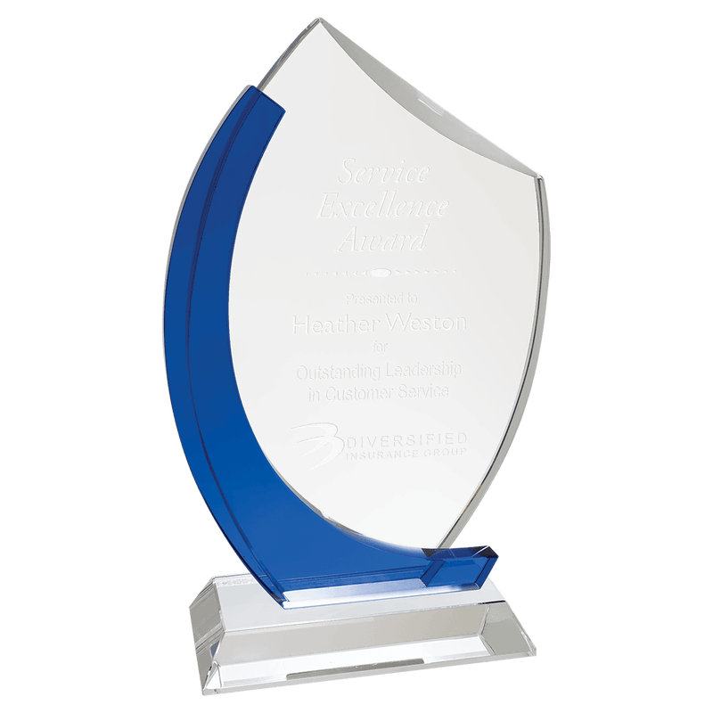 Premier Crystal Slant Oval Series Glass Award - AndersonTrophy.com