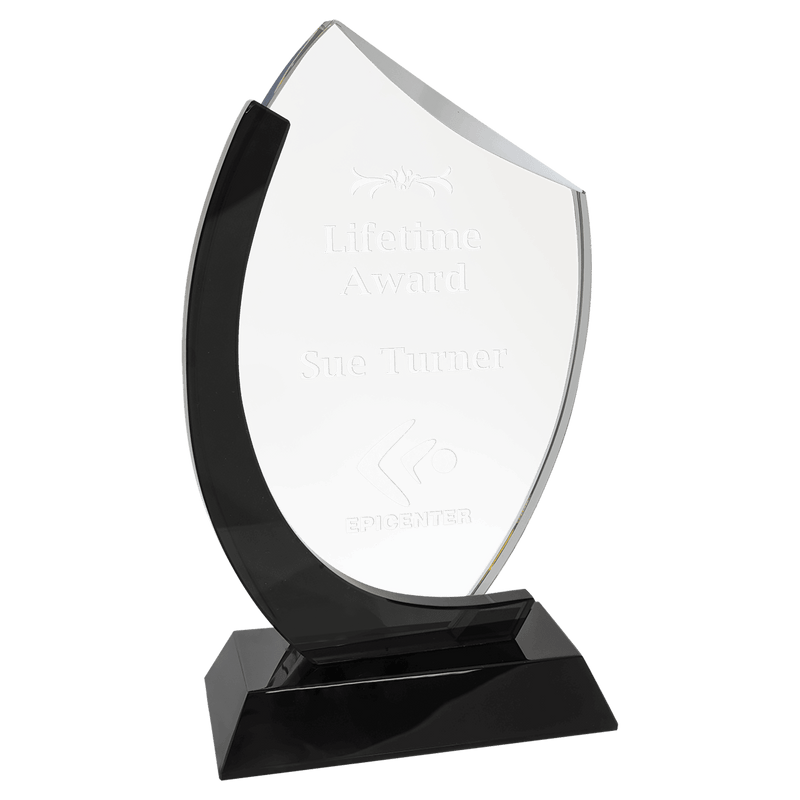 Premier Crystal Slant Oval Series Glass Award - AndersonTrophy.com