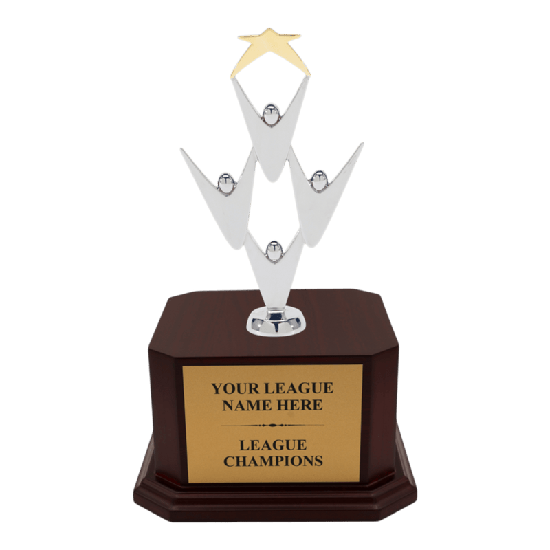 Premium Custom Silver Teamwork Trophy - Type A5 Series 34911S - Anderson Trophy Co.