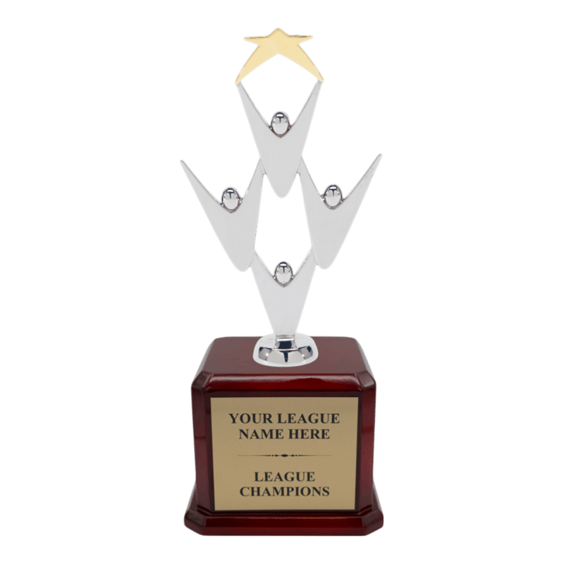 Premium Custom Silver Teamwork Trophy - Type A6 Series 34911S - Anderson Trophy Co.