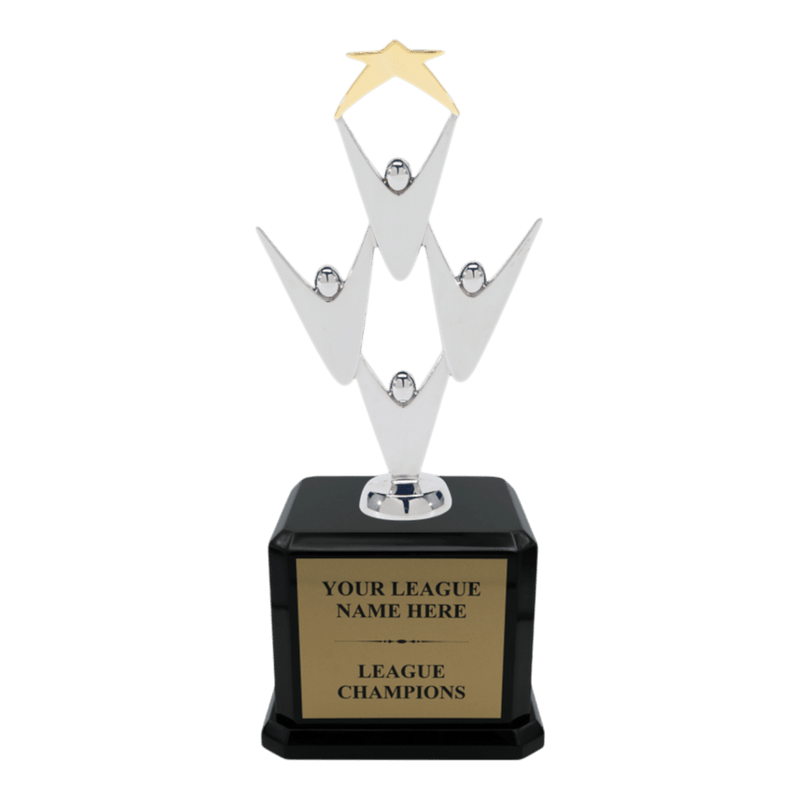 Premium Custom Silver Teamwork Trophy - Type A6 Series 34911S - Anderson Trophy Co.