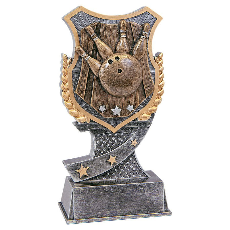 Shield Award Series Bowling Resin Trophy - Anderson Trophy Co.