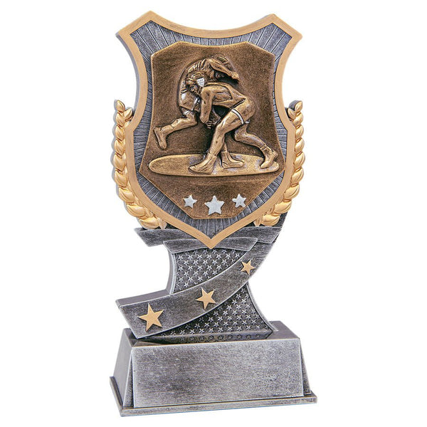 Shield Award Series Wrestling Resin Trophy - Anderson Trophy Co.