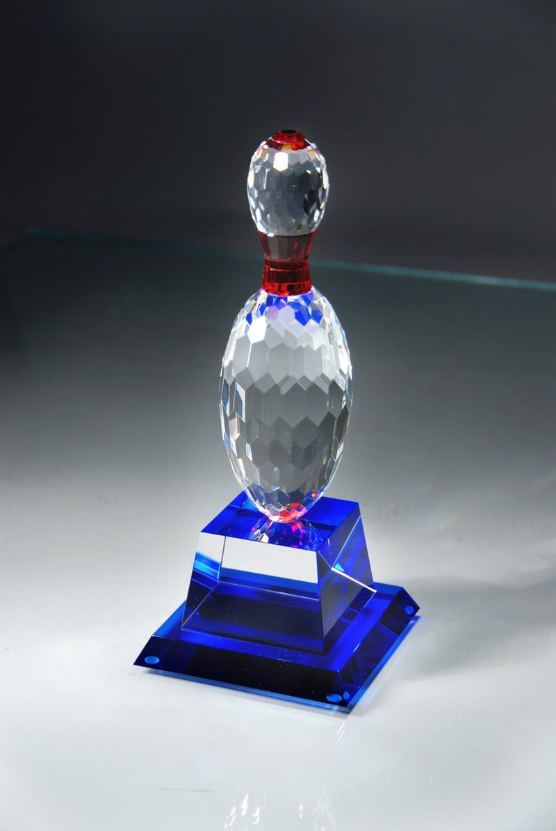 Sport Design Series Bowling Pin Crystal Award - Anderson Trophy Co.