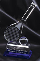 Sport Design Series Tennis Racket Crystal Award - Anderson Trophy Co.