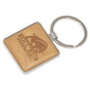 Square Silver and Wood Key Fob - Anderson Trophy Co.