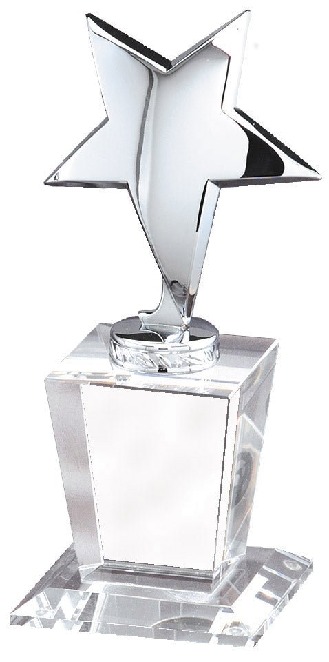 Stainless Star on Crystal Base - Anderson Trophy Co.