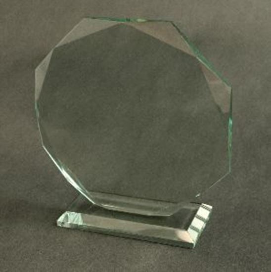 Standing Octagonal Series Jade Glass Award - Anderson Trophy Co.