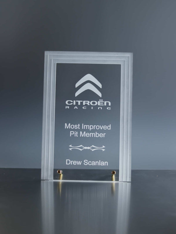 Standing Step Edge Clear Acrylic Plaque Award - Anderson Trophy Co.