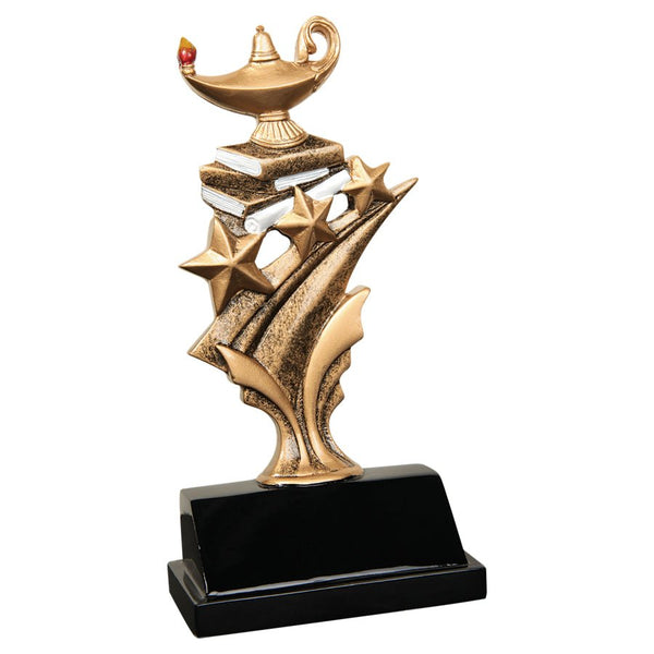 Tri Star Series Lamp of Knowledge Resin Trophy - Anderson Trophy Co.