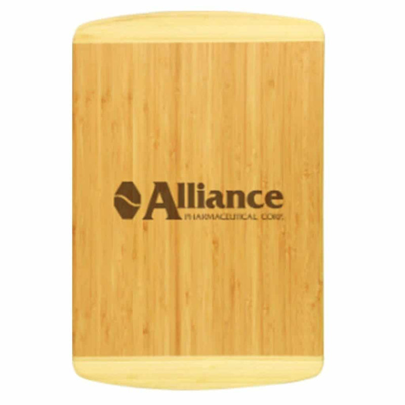 18" Engravable 2-Tone Genuine Bamboo Cutting Board - AndersonTrophy.com