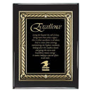 2MP195 Gold Fleur Decorative Plaque - Black Piano Finish - AndersonTrophy.com