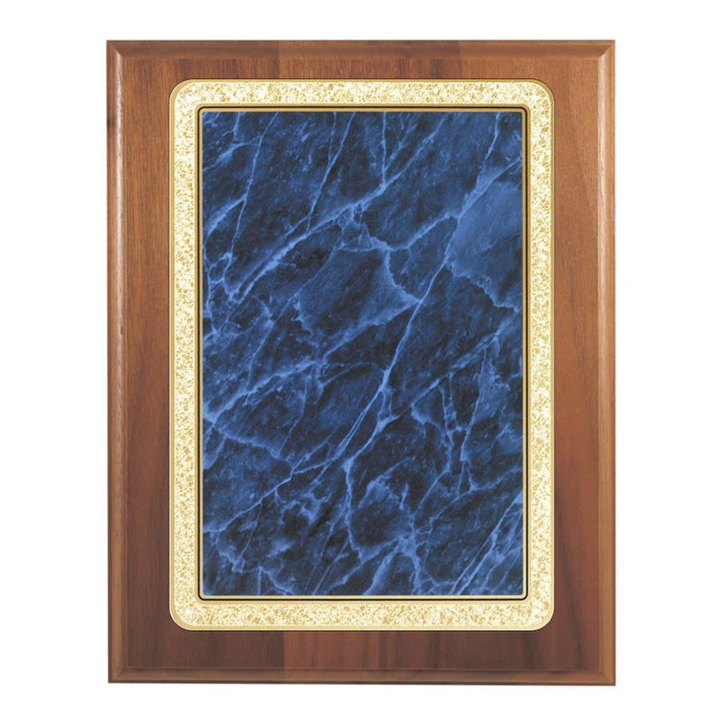 2MP50 Series Blue Marble Decorative Plaque - Genuine Walnut - AndersonTrophy.com