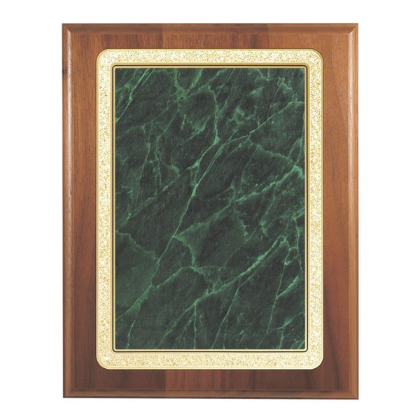 2MP50 Series Green Marble Decorative Plaque - Genuine Walnut - AndersonTrophy.com