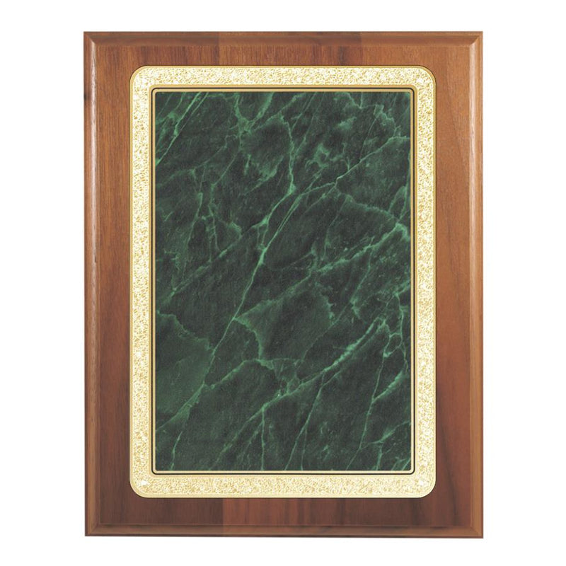 2MP50 Series Green Marble Decorative Plaque - Genuine Walnut - AndersonTrophy.com