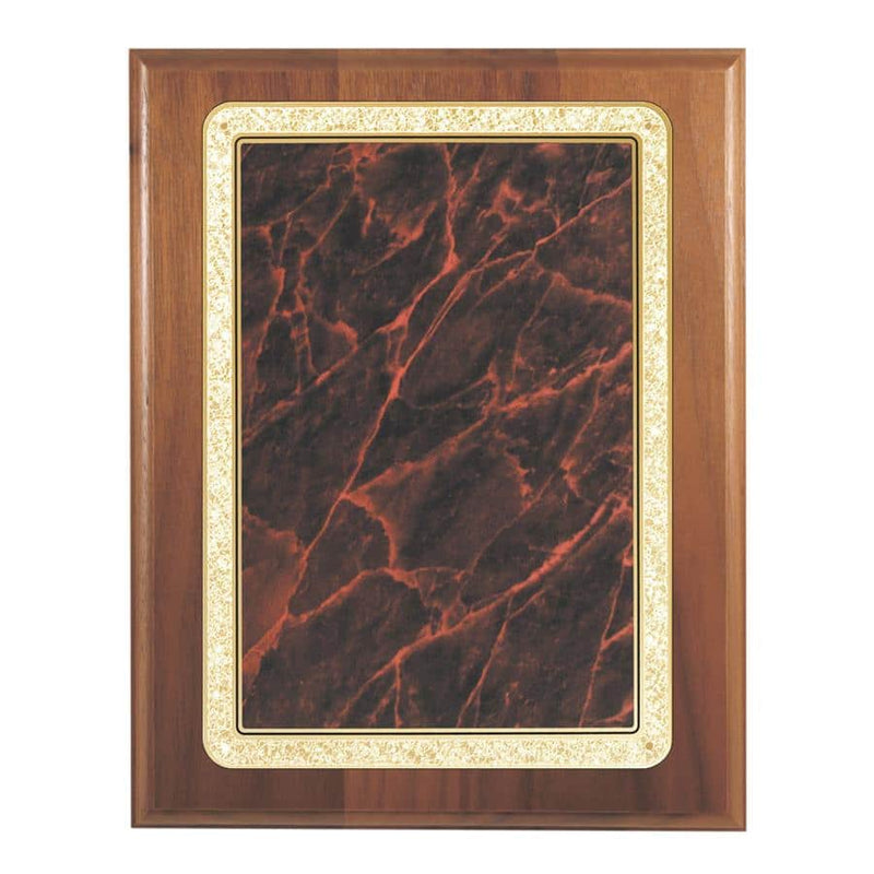 2MP50 Series Red Marble Decorative Plaque - Genuine Walnut - AndersonTrophy.com