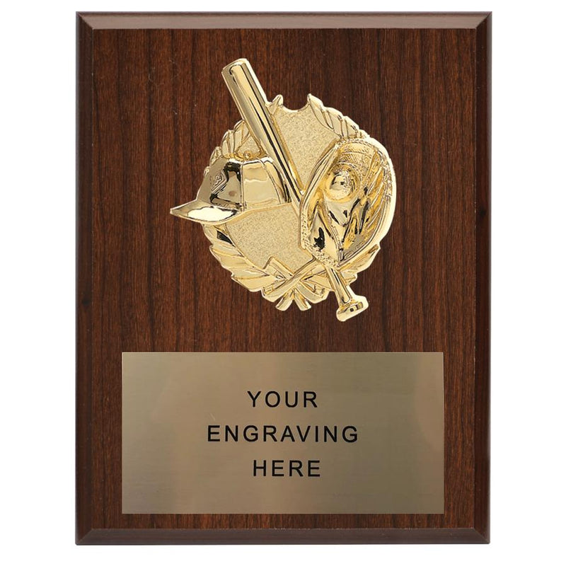 310 Baseball Themed Plaque - Cherry Finish - AndersonTrophy.com