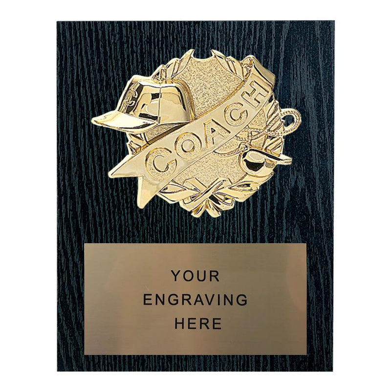 310 Coach Themed Plaque - Black Oak - AndersonTrophy.com