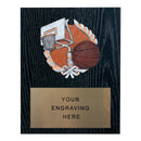 361 Basketball Themed Plaque - Black Oak - AndersonTrophy.com