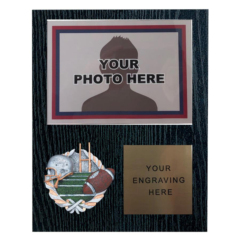 361 Football Photo Plaque ? Black Oak - AndersonTrophy.com