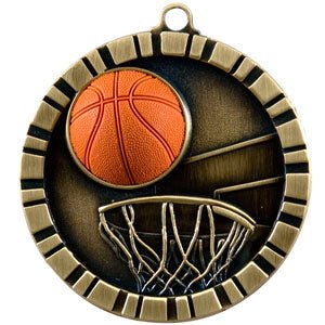 3D Color Basketball Themed Medal - AndersonTrophy.com