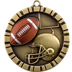 3D Color Football Themed Medal - AndersonTrophy.com
