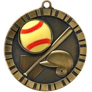 3D Color Softball Themed Medal - AndersonTrophy.com